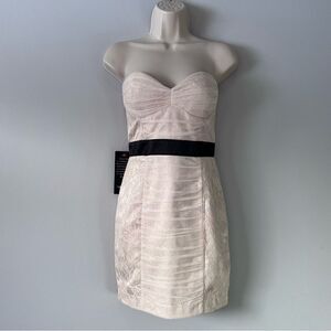 Bebe Shirred Floral Lace Bustier Mini Dress Size S  NWT!